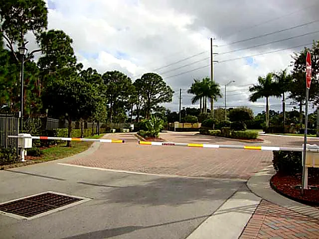Gated entrance at Woodmill Pond